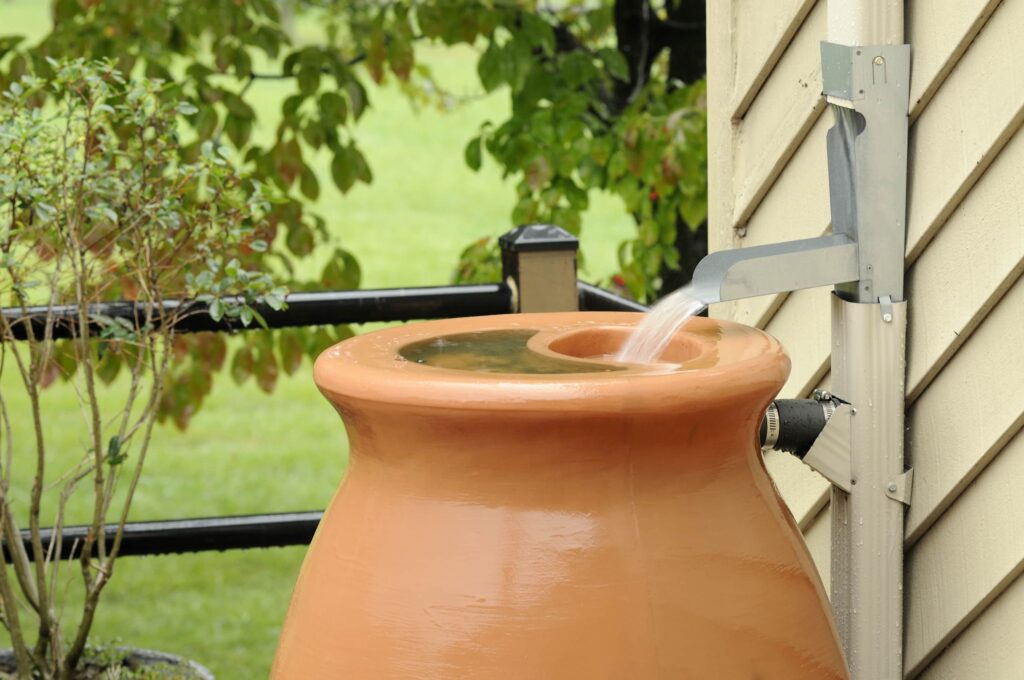 Regenwasser sammeln mit Regentonne