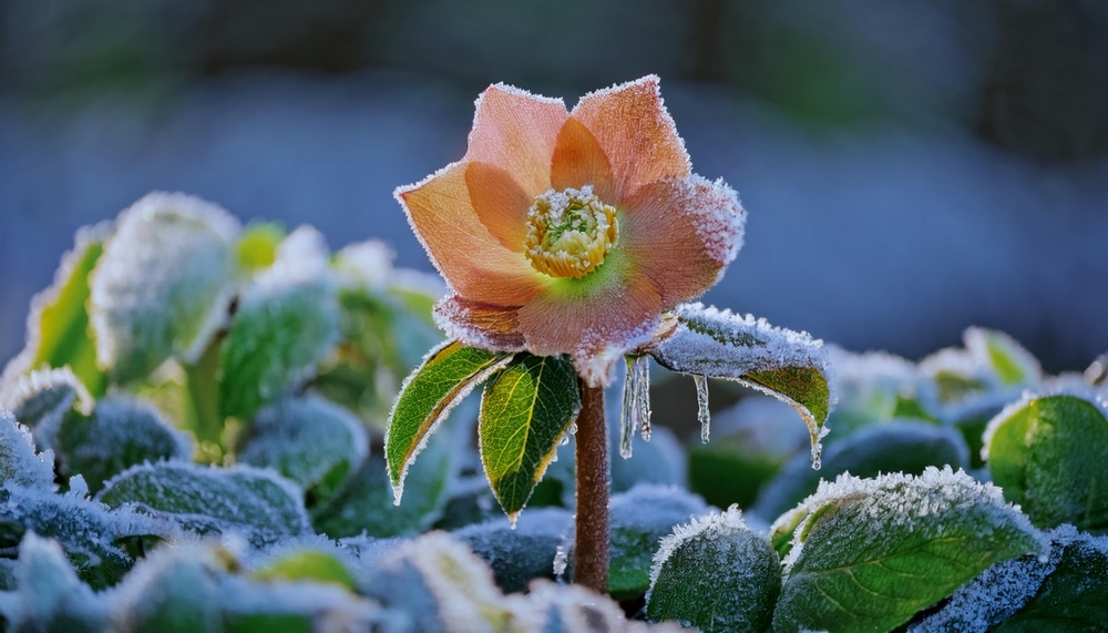 Frostige Winterblume Balkon